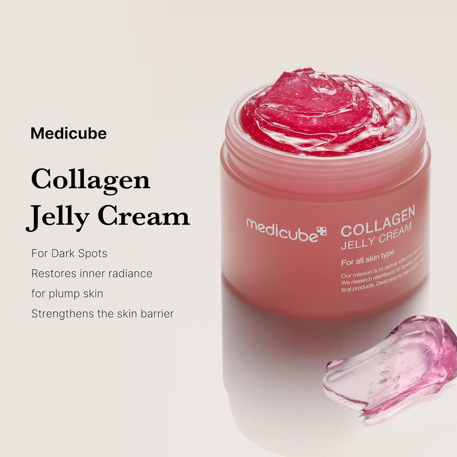 Collagen Jelly Cream- Niacinamide & Freeze-Dried Hydrolyzed Collagen - Boosts Skin'S Barrier Hydration and Gives 24H Glow & Lifted Look - Korean Skincare (1.69 Fl Oz (Pack of 1))