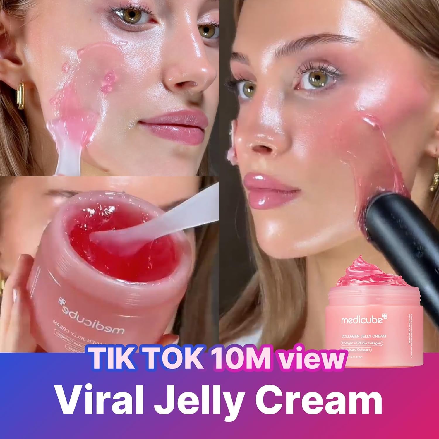 Collagen Jelly Cream- Niacinamide & Freeze-Dried Hydrolyzed Collagen - Boosts Skin'S Barrier Hydration and Gives 24H Glow & Lifted Look - Korean Skincare (1.69 Fl Oz (Pack of 1))